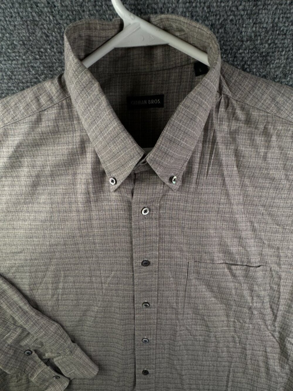 Gitman Bros Plaid Flannel Shirt Men Size Large Long Sleeve Button Up Adult Brown